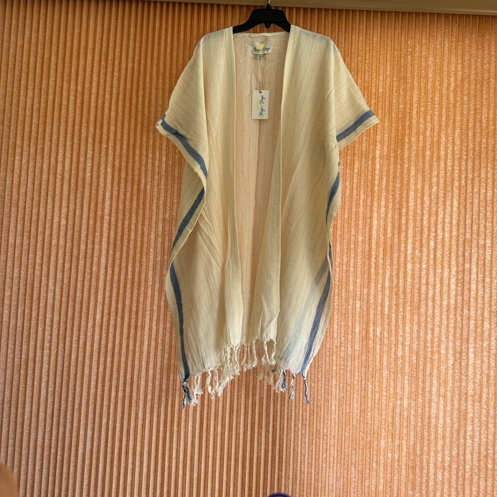 Rays For Days Cream and Blue Coco Cabana Beach Coverup